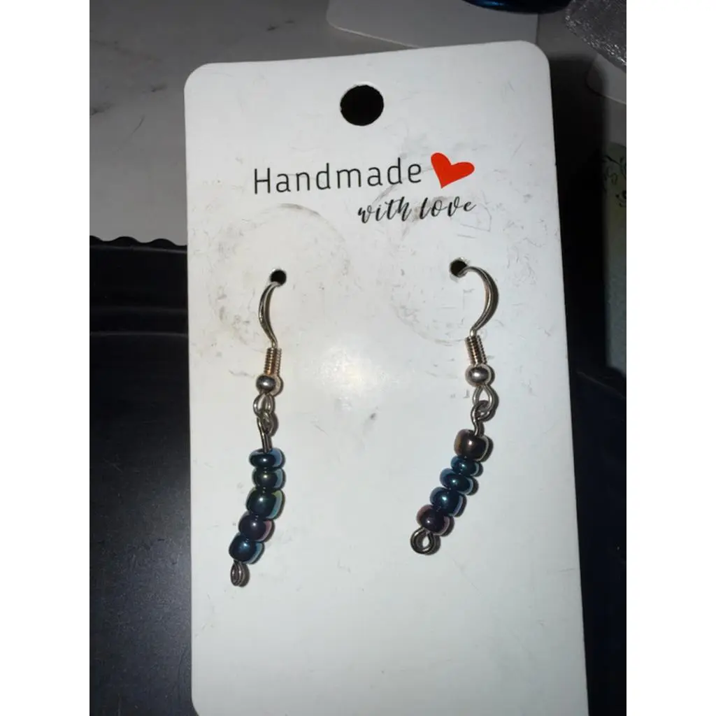 Handmade with Love, Dreamy Dear, Earrings Iridescent Black Beads