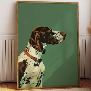 Vintage Pointer Dog Print Retro Duck Hunting Poster Outdoors Poster Travel Cabin Cottage Wall Art Rocky Mountains Decor Frames