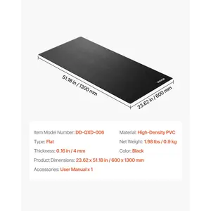 VEVOR Treadmill Mat for Carpet Floor, 23.62x 51.18x 0.16 Exercise Equipment Mat for Elliptical and Walking Pad, High Density PVC Floor Protector, Waterproof and Non-slip for Home Gym