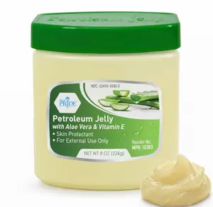 MED PRIDE Petroleum Jelly with Aloe Vera & Vitamin E, 8 oz – Skin Protectant and Moisturizing Ointment for Dry or Irritated Skin, Rashes, Chapped Lips, Minor Cuts, Burns and Diaper Rash
