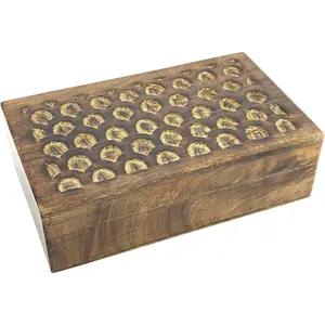 Wood Jewellery Box - Decorative Jewelry Box Organizer - 10x6x3 Memory Box for Keepsakes Gifts for Men & Women