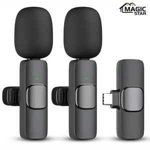 Wireless Lavalier Microphone, USB Rechargeable Wireless Microphone, Directional Clip-on Mic for Interviews, Rechargeable Lapel Mic, High-quality Audio for Podcasts/Vlogs, Condenser Recording Mic