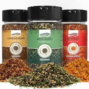 Snackathon Furikake Rice Seasoning, 3-Flavor Bundle (Nori Komi, Katsuo Fumi, Kimchi Flavored) Spice