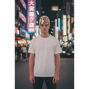 Pink Yankee chrome Astro boy double sided all over diamond beanie