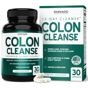 15 Day Gut Cleanse - Gut and Colon Support - Advanced Formula with Senna Leaf, Cascara Sagrada Bark & Psyllium Healthcare Natural Capsule - Supplement