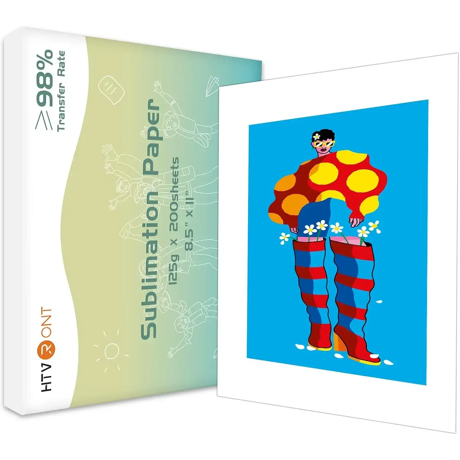 Sublimation Paper 8.5 x 11 Inch - 200 Sheets Transfer Paper for Inkjet Printer, Heat Transfer Paper for Tumblers, Mugs, T-shirts and More