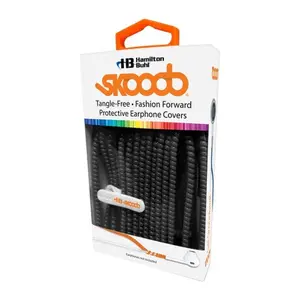 212 MAIN Durable, Tangle-Free Plastic Earbud Covers - Universal Fit Solid Black Accessory for Audio Headset Cord Charging