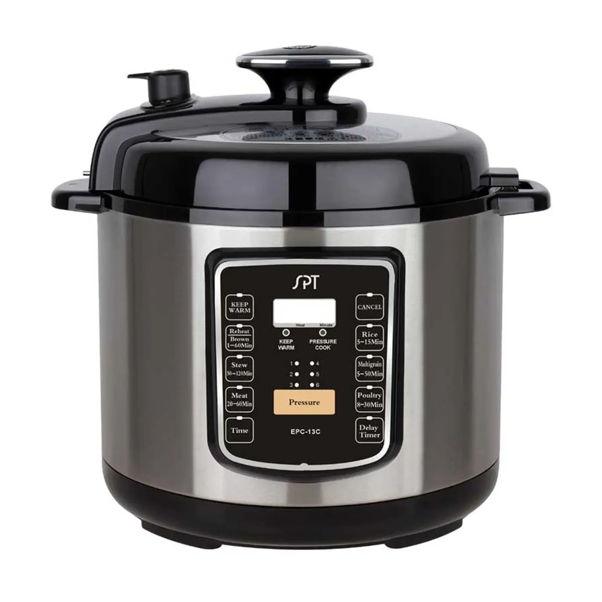 212 MAIN Sunpentown EPC-13C 6.5-Qt Improved Stainless Steel Electric Pressure Cooker - 6 Programs, Quick-Release Button, Multifunction Appliance, Improved Pressure Cooker