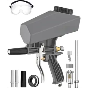 Leak-Proof Portable Sand Blaster Gun Kit with Oil-Water Separator & Extension Nozzle,Mini Sandblaster for Rust & Paint Removal, Compatible with Aluminum Oxide, Sand, Walnut Shell & Soda