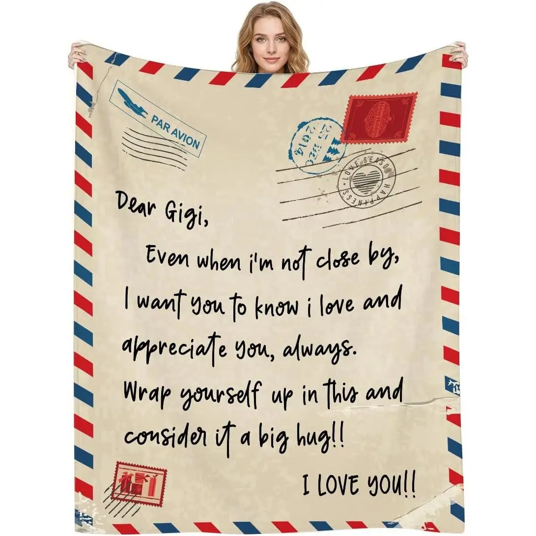 Dear Gigi's Blanket Gigi Gifts Grandmother Mother's Day Birthday Gift for Gigi Christmas Thanksgiving Halloween Retirement Thank You Gift for Grandma from Grandkids 50" x 60"