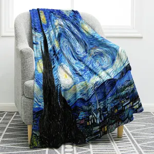 Van Gogh Blanket Gifts for Women Men, Vincent Van Gogh The Starry Night Throw Blankets Gifts for Girls Boys Teens, Christmas Birthday Valentines Day Van Gogh Art Decor Gifts for Home Bed Couch