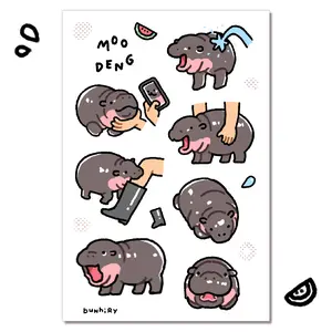 Moo Deng Sticker Sheet Moo Deng Sticker Sheet