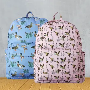 Unisex Preppy Style Animal Print Children's Backpack - Hunting Mallard Duck Country Life Themed Bag for Back-to-School, Hiking