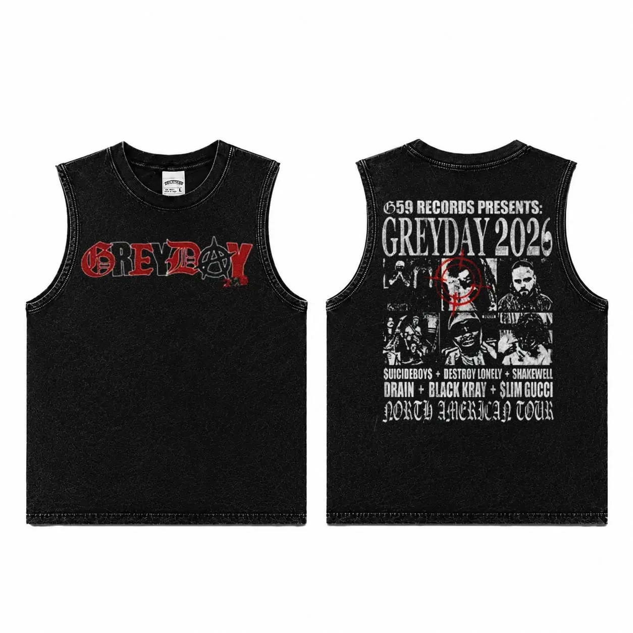 Retro Grey Day 2026 Tour Shirt, Vintage G59 Graphic T-Shirt, G59 Design Streetwear Tee, Underground Rap Hip Hop Graphic Shirt, Concert Tour Merch Aesthetic, Heavyweight Cotton Unisex Tee, Gift For Music Fans