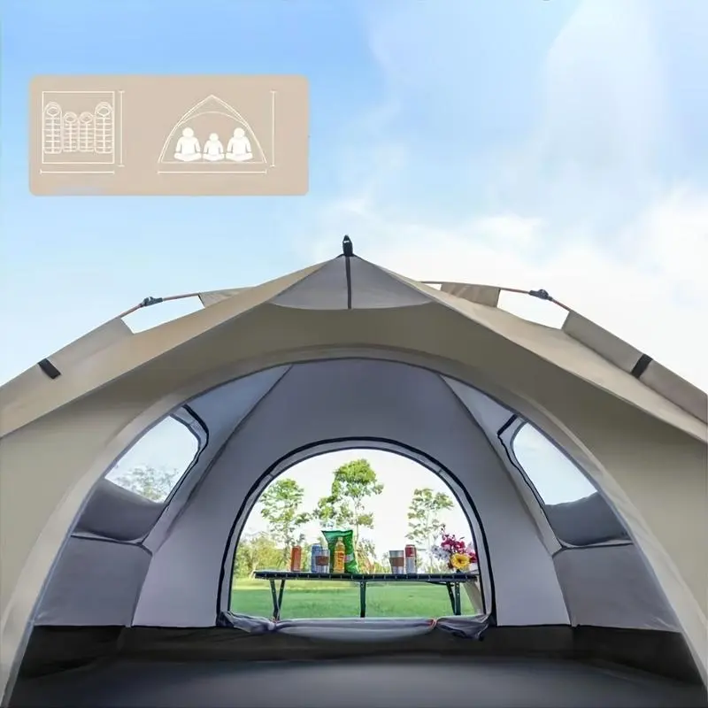 Pop-Up Tents for Camping, Quick Setup Waterproof Oxford Shelter, Fits 3-4 People for Hiking & Light Outdoor Use