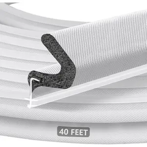 Kerf Weather Stripping Door Seal for Large Gap and Easy Installation (40 Feet, White)