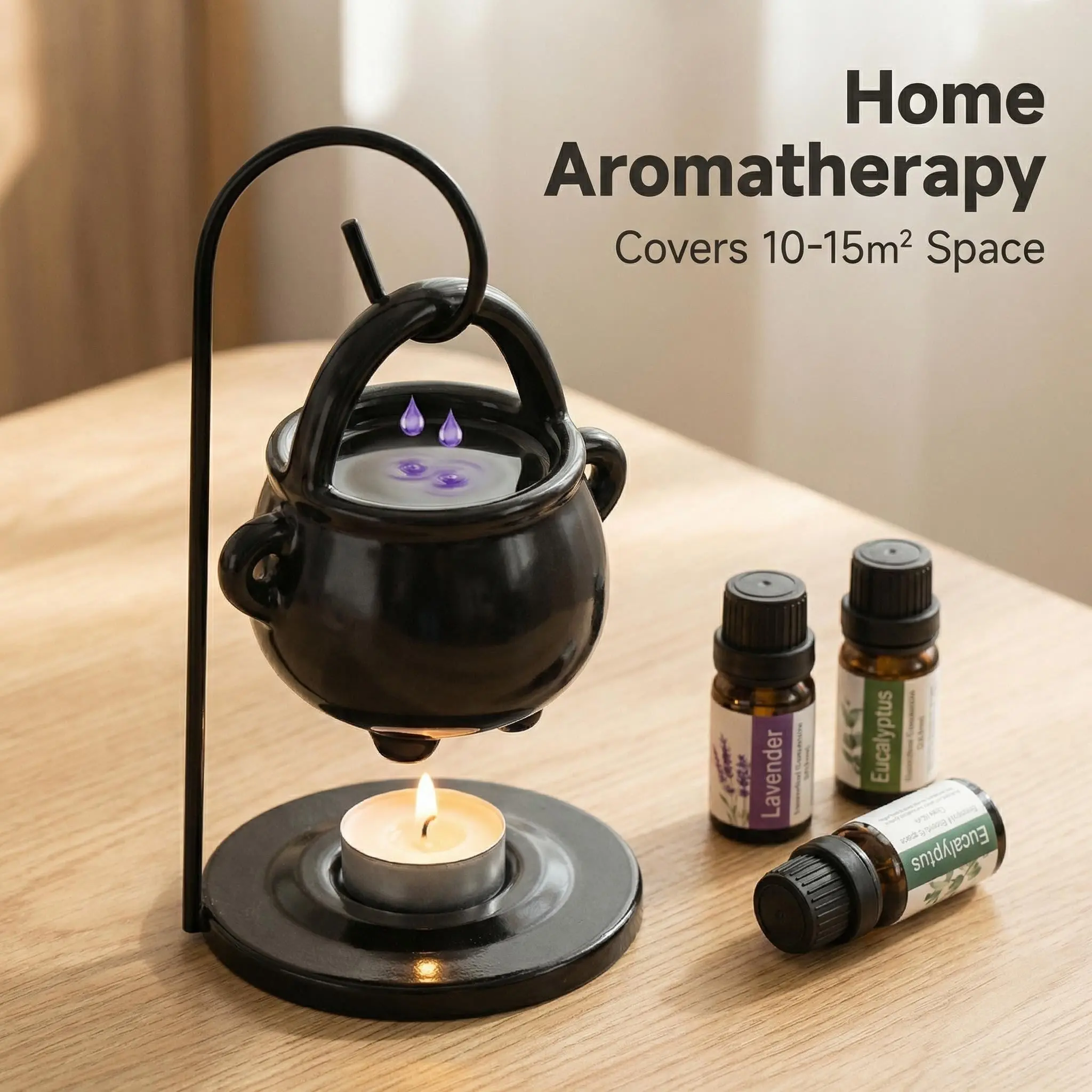 Creative Iron Frame Hook Diffuser, Magic Incense Burner, Compatible with Tea Candles and Wax Discs, Home Fragrance Diffusers, Home Decor, Meditation, Yoga, Witchcraft Rituals, Room Fragrance