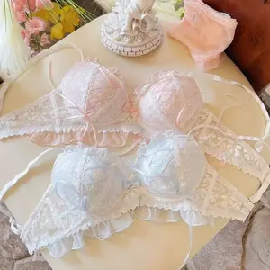 Japanese Style Lolita Princess Wind Lace Lace Lingerie Design for Girls Push-up Bra Women Underwear  Push Up Bra