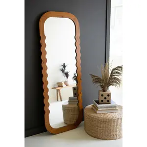 Natural Wood Framed Full Length Mirror