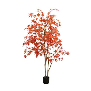 GARVEE Artificial Maple Trees in Various Sizes: 120cm, 150cm, and 180cm with Vibrant Autumn Colors, Perfect for Indoor Decoration, Weddings, and Home Decor - Low Maintenance and Stylish!