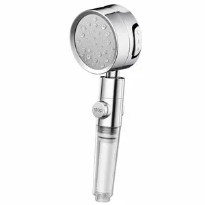 High Pressure Filtered Shower Head with Hard Water Filter, 3 Spray Modes Handheld Shower Head with One-Touch Water Stop, Water Softener Showerhead for Dry Skin & Hair, Easy Tool-Free Installation Bathroom Shower Head