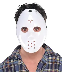 Hockey Mask - Jason - White Plastic - Costume Accessory - One Size