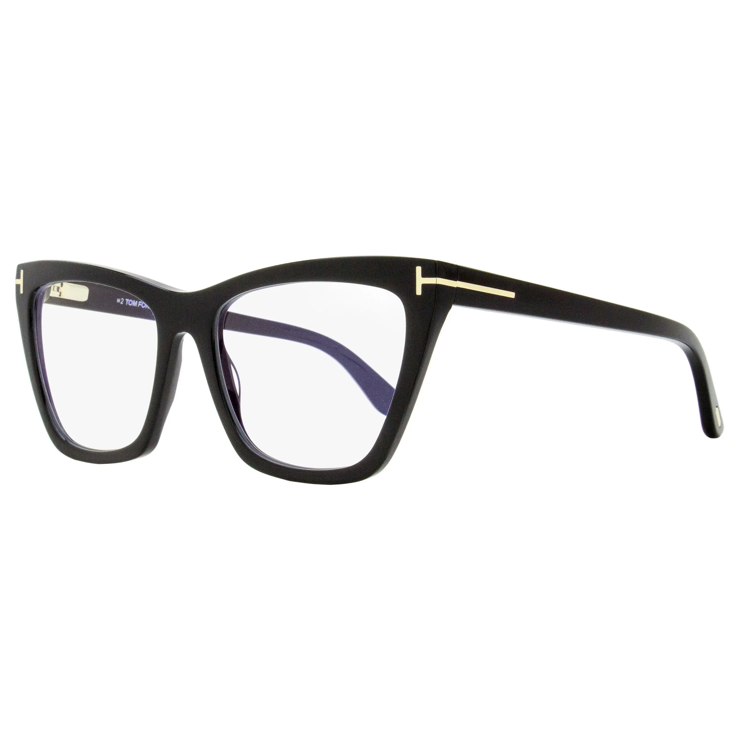 Tom Ford Women's Cat-Eye Eyeglasses with Magnetic Clip-On Sunglasses, Blue Light Blocking & UV Protection, TF5971-B 001 Black 54mm, Bluelight Blocking, Clip-On Frame, Digital Use, Female Fit, Statement Frame Glasses, Digital Work, Modern Glam, Clip-On Eye