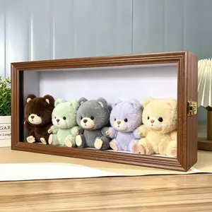 Elegant Wooden Acrylic Dustproof Display Cabinet, Large Storage for Plush Toys and Crafts, Desktop Decorative Organizer, Home Decoration