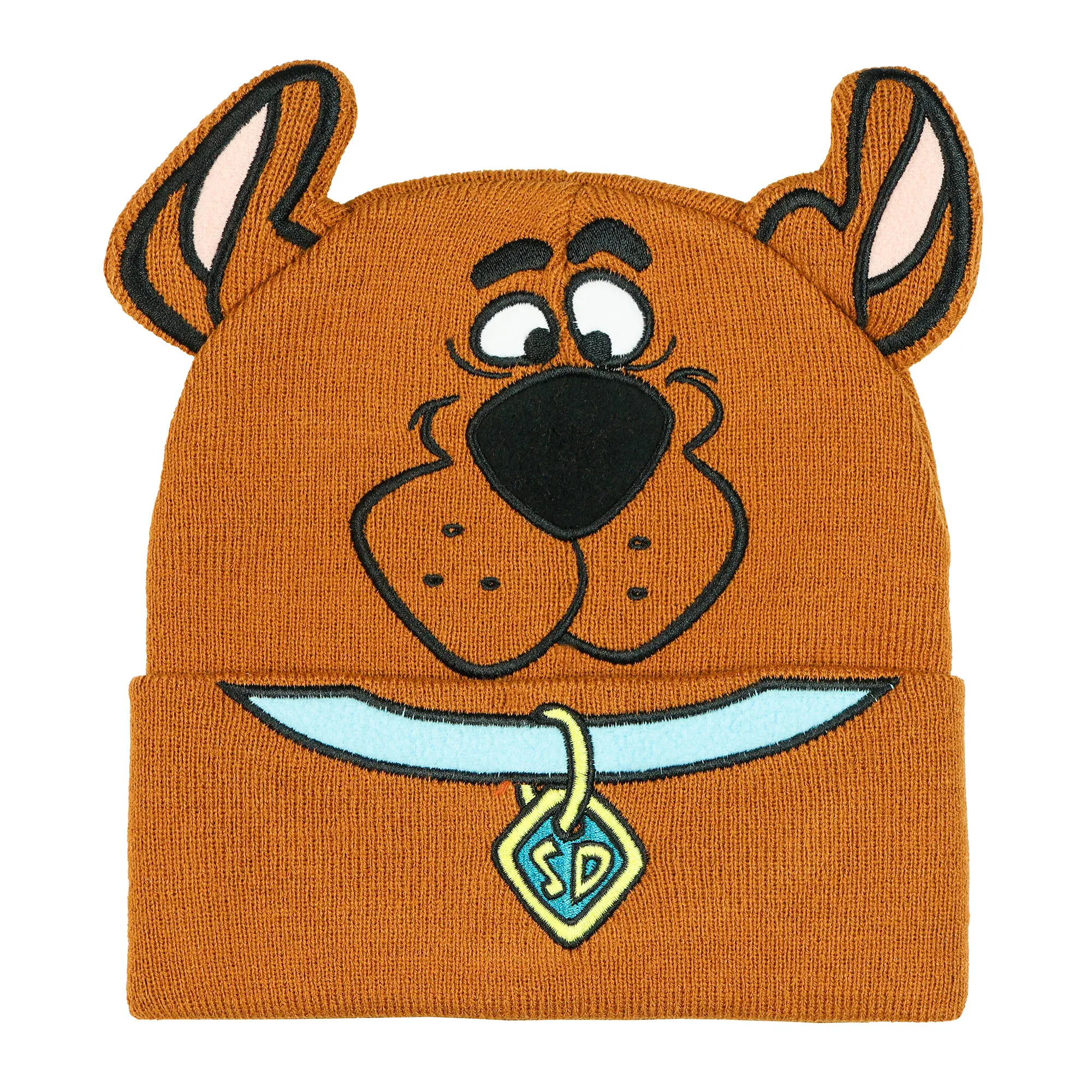 Scooby Doo Costume Hat Beanie Embroidered Scooby Original Cartoon Network Face, Cartoon Character Hats, 3D, Birthday, Christmas, Cuff Style