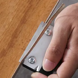 Woodworking Edge Trimmer Hand Planer Edge Bander Edge Corner Chamfering Fillet Scraper Edge Banding Cutter Deburring Tool for PVC ABS Melamine Veneer Burrs MG-022BK