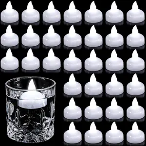 36 Pack 1.6" Flameless Led Floating Candles Waterproof Tealights Battery Operated Flickering Floating Candles for Wedding Centerpieces Pool Bath Party Anniversary Spa Home Decor(White Light)
