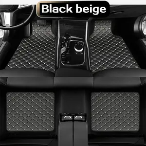 4pcs Set Universal PU Leather Car Floor Mats, Durable and Stylish, Car Front and Rear Seats Floor Mats, Car Interior Accessories
