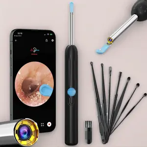 Silicone Ear Hygiene Set, HD Visual Earwax Removal Tool with Camera, 1296P HD Visual Ear Cleaner, Compatible with iPhone and Android Phones, cleantok