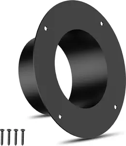 Ehiair Duct Connector Flange, Metal Duct Connector, Dryer Vent Connector Fittings for Heating, Cooling and Ventilation HVAC Systems, Black