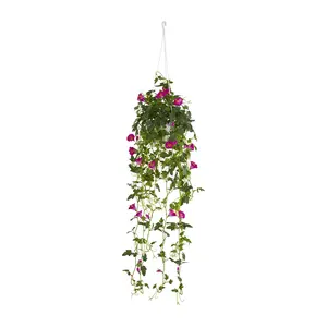 30" Petunia Hanging Basket Plant by Nearly Natural