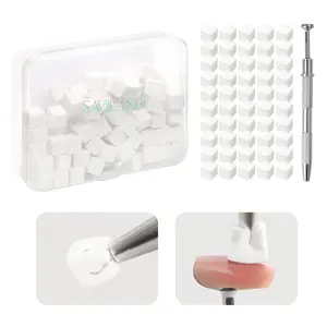 SAVILAND 100PCS Nail Sponges for Ombre with Grabbing Pen Gradient Nail Tools for Aura Nails Professional Nail Art Accessories for DIY Salon Use