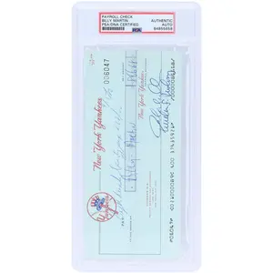 Billy Martin New York Yankees Autographed Check from September 15, 1986 - PSA 84855658 - Fanatics Authentic Certified