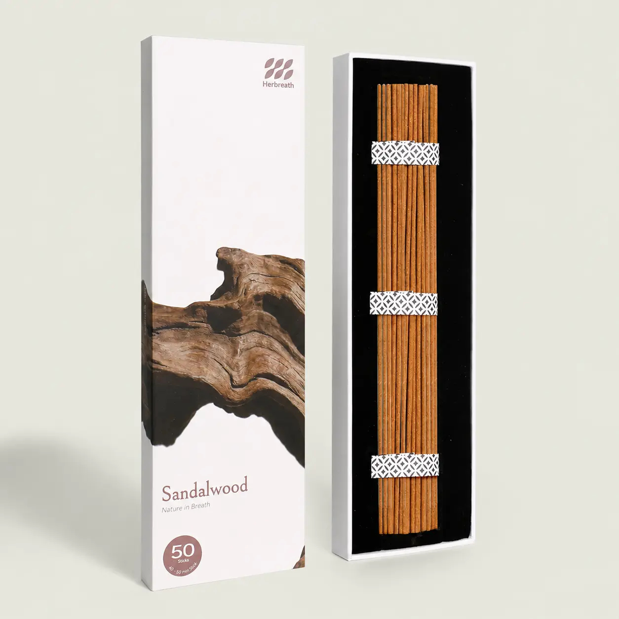 Palo Santo Incense Sticks, Pack of 50, 100% Natural Plant-Based, Holy Wood Incense for Grounding, Meditation & Stress Relief, Creamy Woody Aroma, 40–50 Min Burn Time