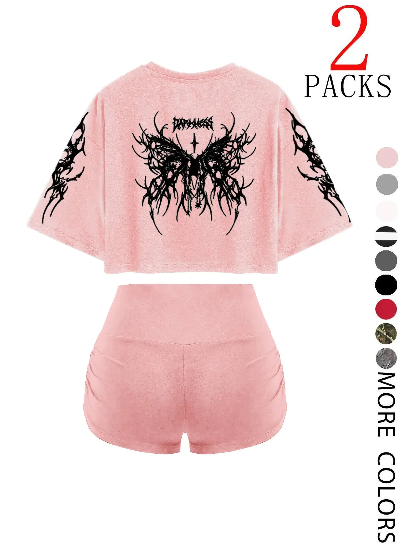 Women's Fitness Shorts Set with Elastic Waistband, Casual and Summer Sportswear, Perfect for Daily Use at Home or in the Gym, Workout Sets, Sports Clothing, Athleisure Outfits