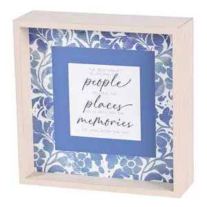 360 Stand Dicksons ETTP9-2 MDF Wooden Square Photo Frame with Floral Border, 360-Degree Rotatable, 2-Sided Art Decor, Table Decor for Friends