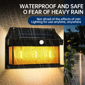 Solar Lights Outdoor – Dusk to Dawn Solar Wall Sconce with Motion Sensor, 3 Lighting Modes, Waterproof Solar Security Wall Lantern for Garden, Yard, Patio, Fence & Outside Decorative Tube Smart LED