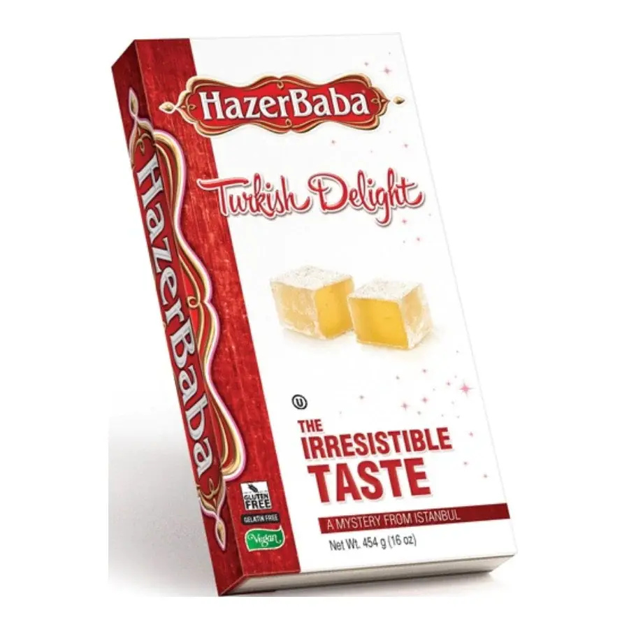 HazerBaba Famous Fresh Plain Turkish Delight Soft Chewy Candy As You See On The Videos 16 oz 454 Gr