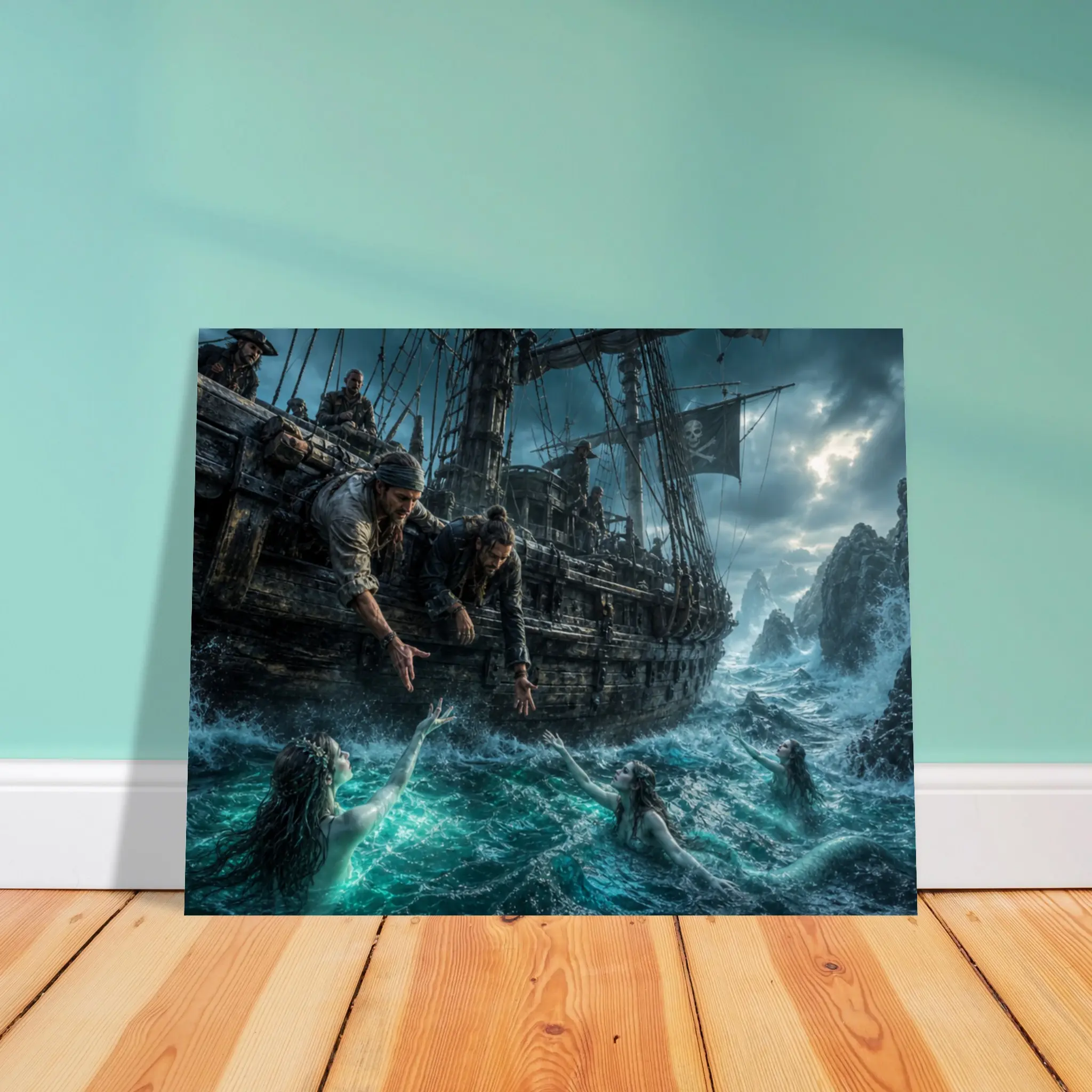 Pirates Bay Collection - Sirens Beckoning Sailors - Aluminum Print 40x50 cm / 16x20″