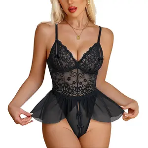 Avidlove Sexy Teddy Lingerie for Women Lace Bodysuit One Piece Mini Babydoll