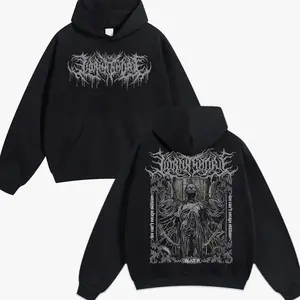 Lorna Shore Unisex Cotton Hoodie for Autumn Winter Thick Warm Band Symbol Fan Style Retro Print Versatile Ins Street Style Couples Outfits Top Choice for Boyfriend Gift Fabric Menswear Casual Fit 4