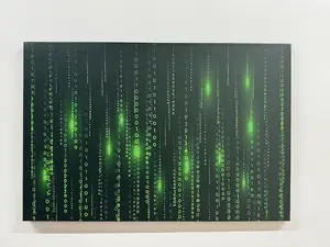 [UNFRAMED POSTER] Matrix Code Wall Art – Green Digital Binary – Tech Inspired Modern Decor