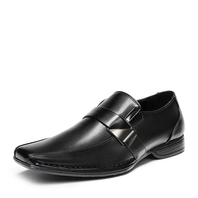 BRUNO MARC Men's Classic Synthetic Leather Wide Monk Strap Oxfords - 1" (approx) Square Toe Work-Office Dress Shoes, Available in 7w, 10.5w, 11w Sizes, Business Style Footwear, Formal Shoes, Closed, Fashion Leather Shoes
