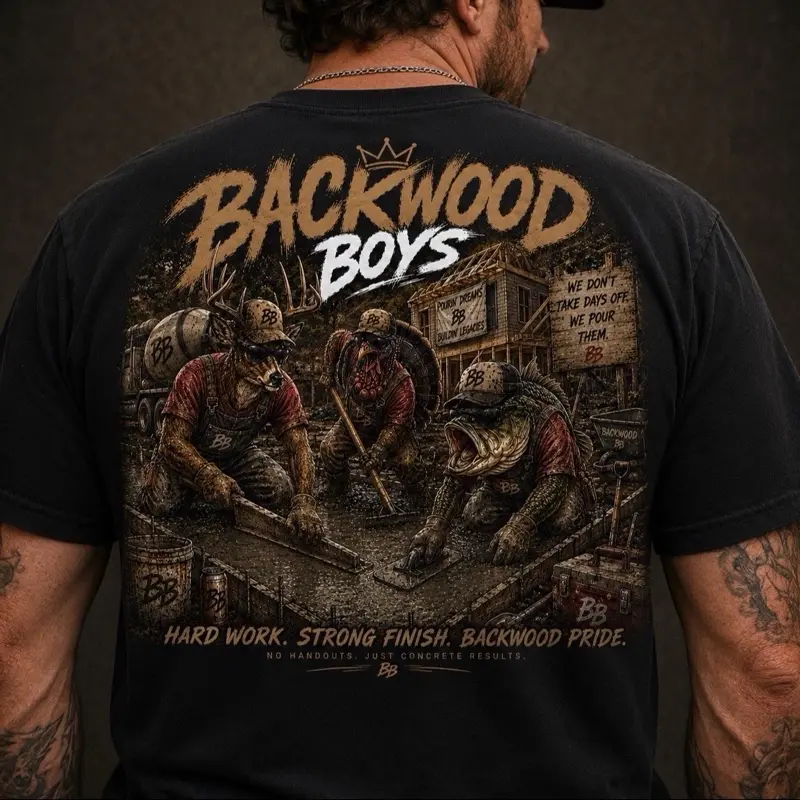 Backwood Boys Concert Themed Menswear Men's Short-Sleeve T-Shirt, Men's Top