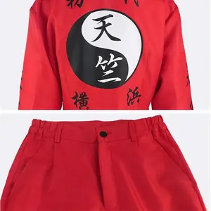 Anime Tokyo Revengers Cosplay Kurokawa Izana Costume Red Trench Pants Uniform Full Set Halloween Carnival Outfits with Wig