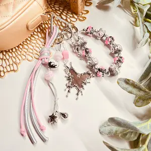 HANDMADE BAG CHARMS ~ BUTTERFLY/HAND PAINTED CHARMS